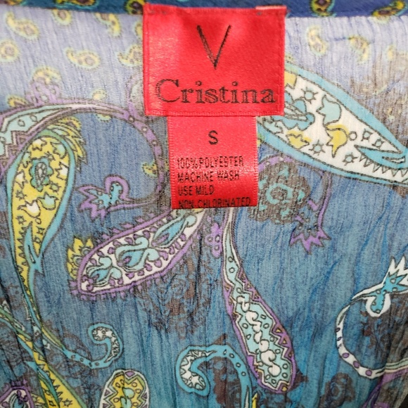 Bohemian V Christina Blue Top w/Lace Small NWOT - Picture 4 of 8